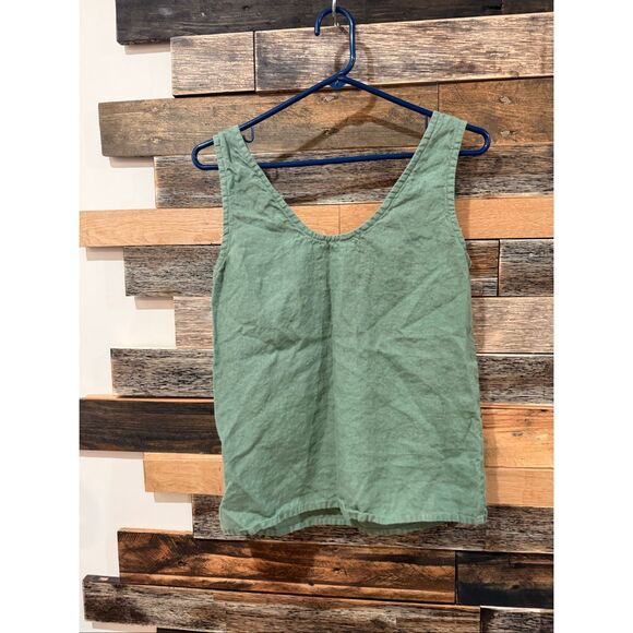 NotPerfectLinen green linen sleeveless top size S/M but fit more like XS/S - Picture 2 of 5